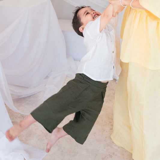 Pantalón corto de lino