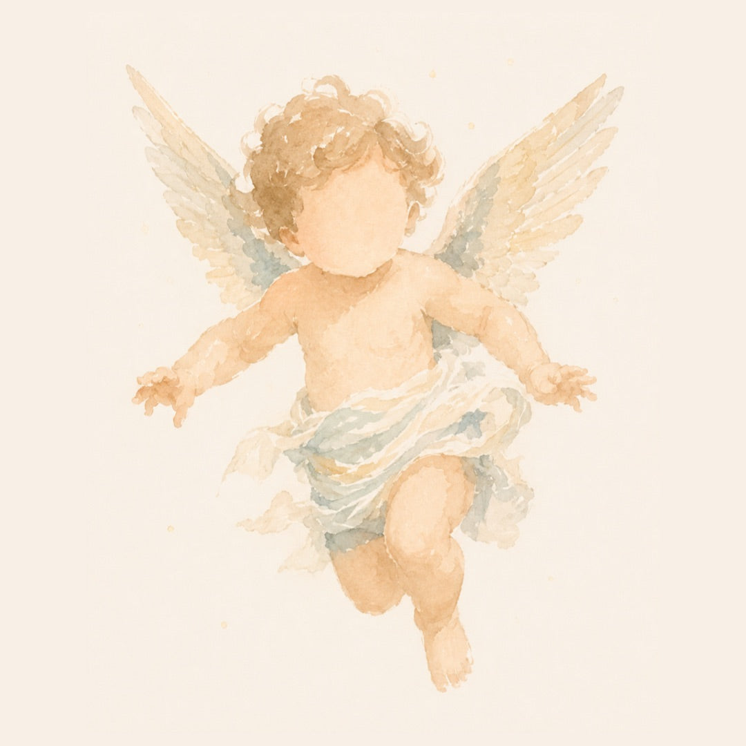 Diseño de ángel para estampar sobre la bolsa de sacramentos